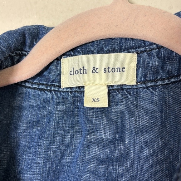 Cloth & Stone Denim Blue Dress w/ two front pockets size XS - Picture 3 of 9